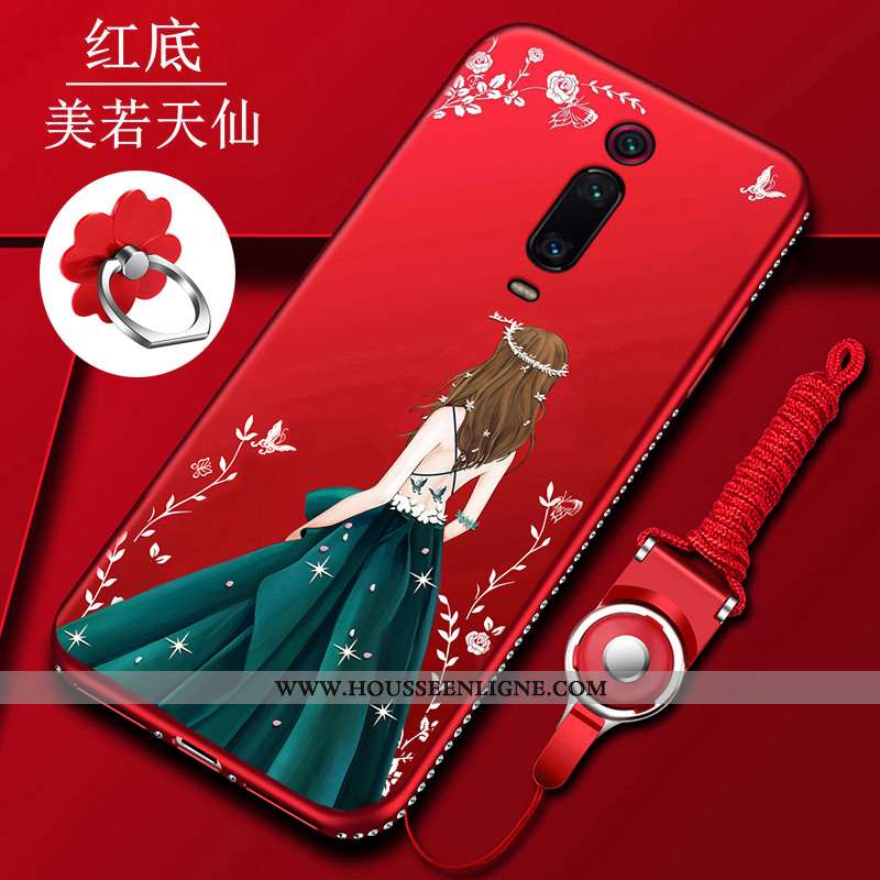 Housse Xiaomi Mi 9t Pro Légère Fluide Doux Grand Incassable Protection Rouge Net Rouge