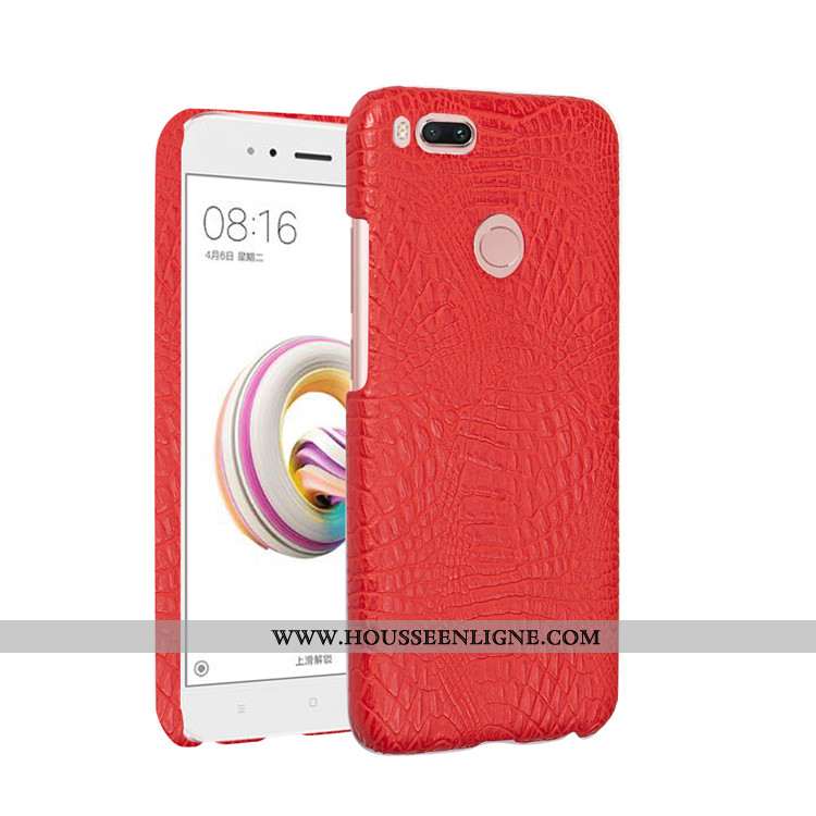 Housse Xiaomi Mi A1 Protection Cuir Téléphone Portable Petit Coque Rouge Difficile
