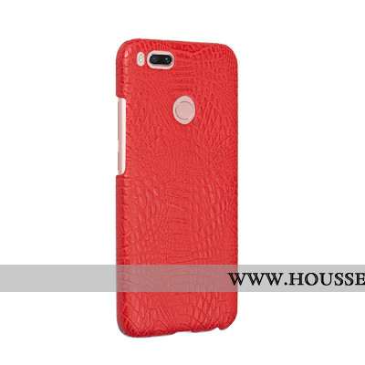 Housse Xiaomi Mi A1 Protection Cuir Téléphone Portable Petit Coque Rouge Difficile