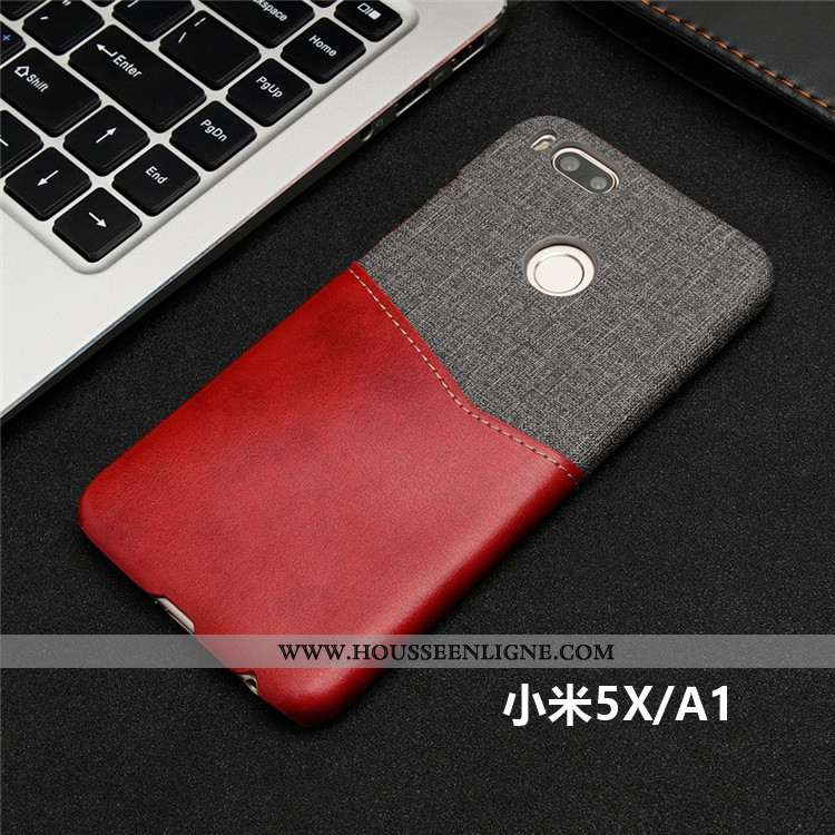 Housse Xiaomi Mi A1 Protection Petit Téléphone Portable Rouge Carte Étui Coque Marron