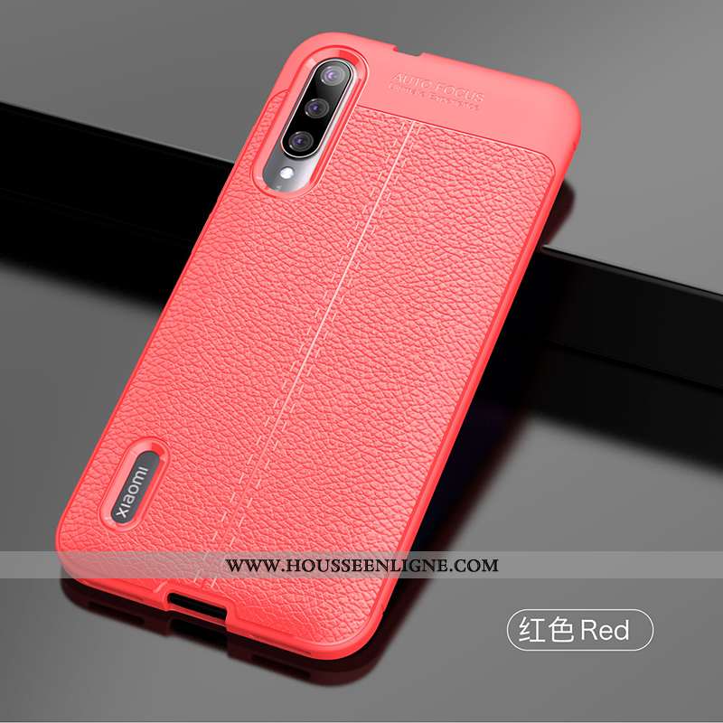 Housse Xiaomi Mi A3 Silicone Protection Luxe Business Fluide Doux Téléphone Portable Étui Rouge