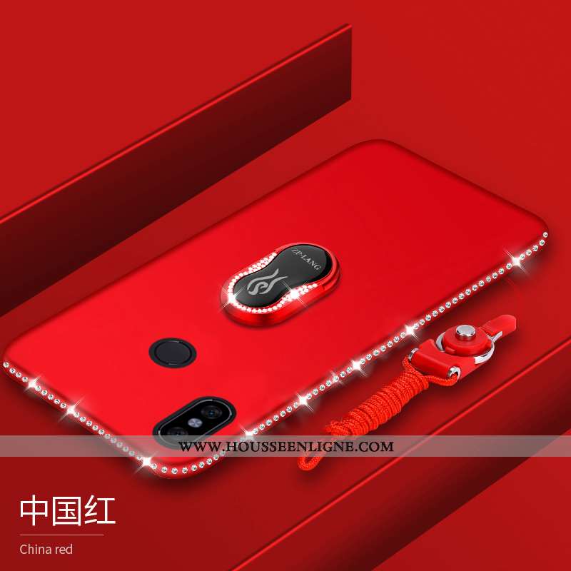 Housse Xiaomi Mi Max 3 Ornements Suspendus Fluide Doux Rouge Tout Compris Coque Délavé En Daim Prote