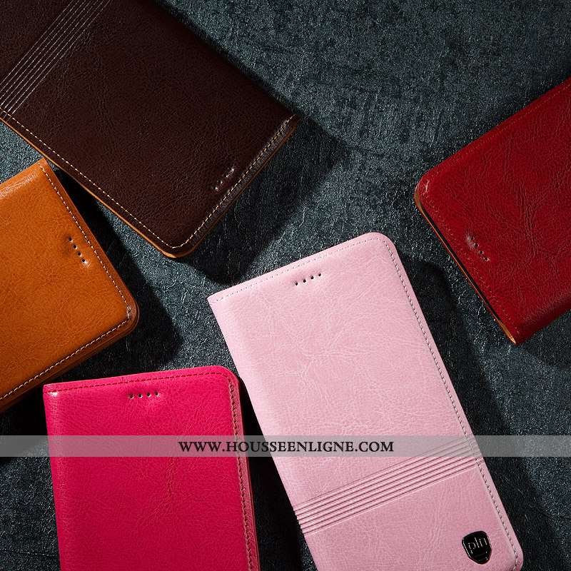 Housse Xiaomi Mi Max 3 Protection Cuir Véritable Marron Téléphone Portable Tout Compris Petit Étui