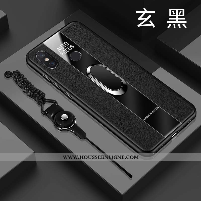 Housse Xiaomi Mi Max 3 Tendance Cuir Incassable Créatif Noir Verre Étui