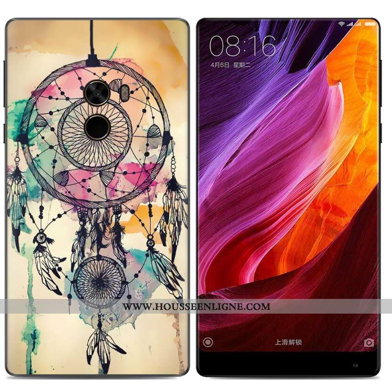 Housse Xiaomi Mi Mix 2 Fluide Doux Créatif Tendance Étui Petit Téléphone Portable Peinture À L'huile