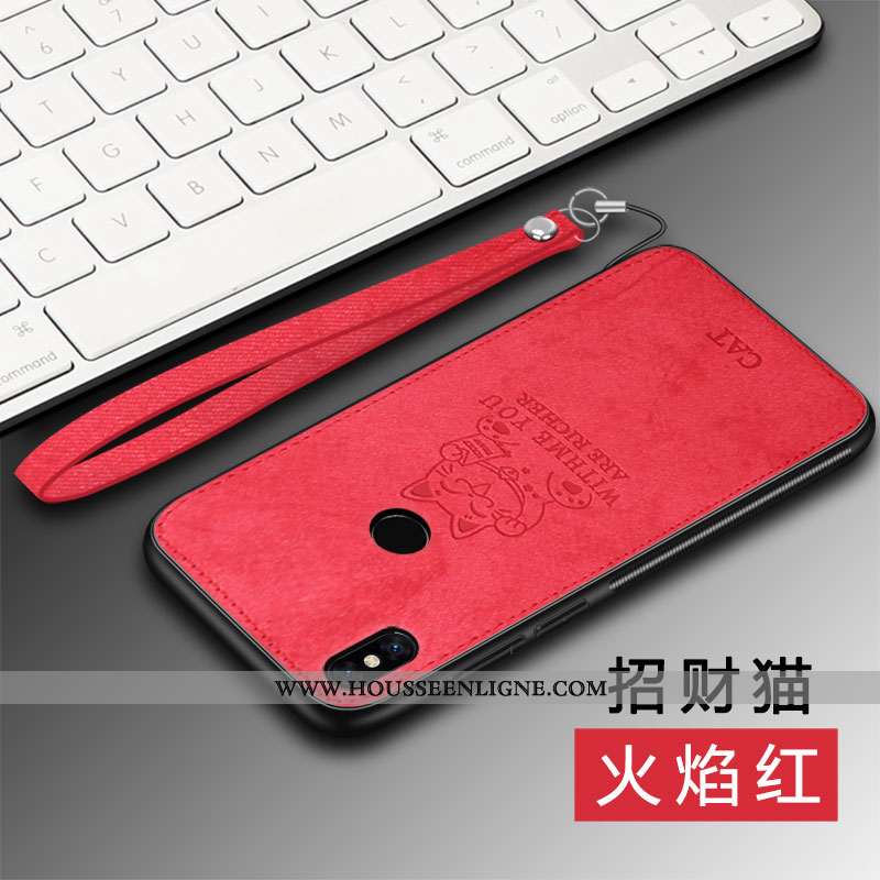 Housse Xiaomi Mi Mix 2s Protection Personnalité Chat Téléphone Portable Tissu Coque Net Rouge