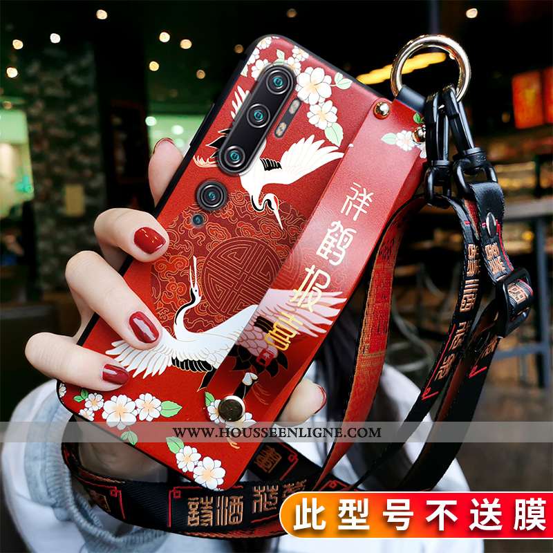 Housse Xiaomi Mi Note 10 Protection Personnalité Style Chinois Rouge Coque Fluide Doux Net Rouge