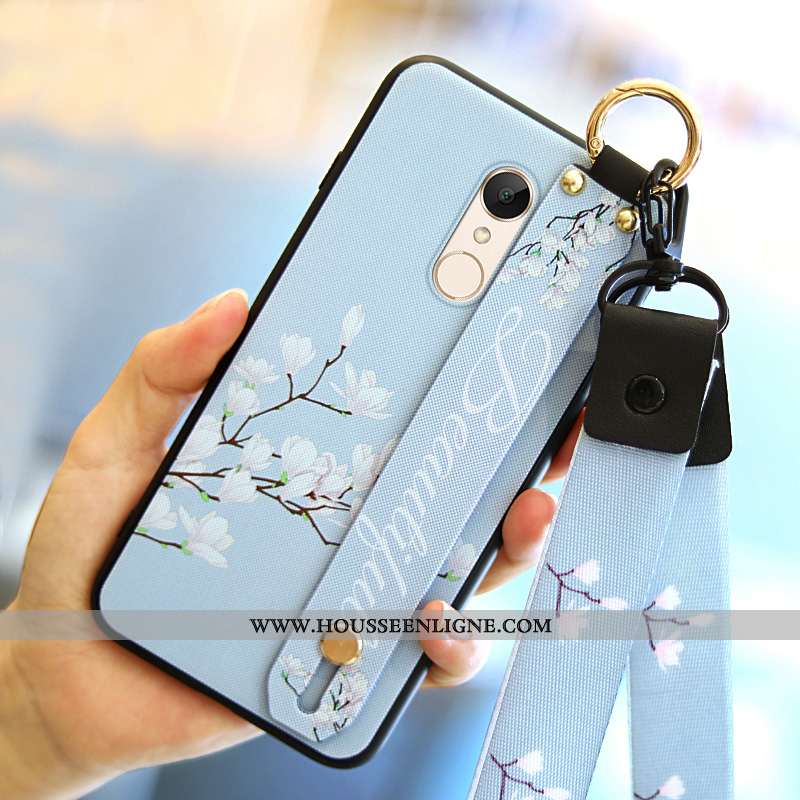 Housse Xiaomi Redmi 5 Fluide Doux Silicone Personnalité Petit Téléphone Portable Pu Rouge Bleu