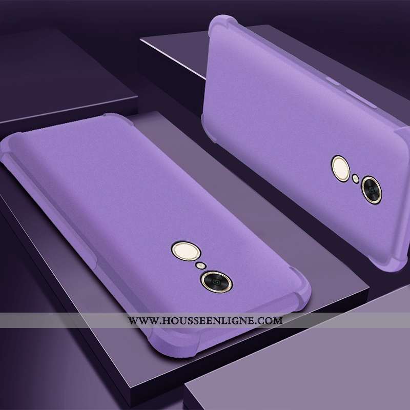 Housse Xiaomi Redmi 5 Silicone Protection Tout Compris Délavé En Daim Étui Rouge Violet
