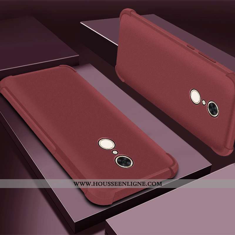 Housse Xiaomi Redmi 5 Silicone Protection Tout Compris Délavé En Daim Étui Rouge Violet