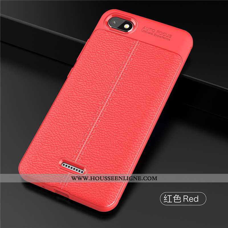 Housse Xiaomi Redmi 6a Délavé En Daim Personnalité Ultra Rouge Protection Téléphone Portable Incassa