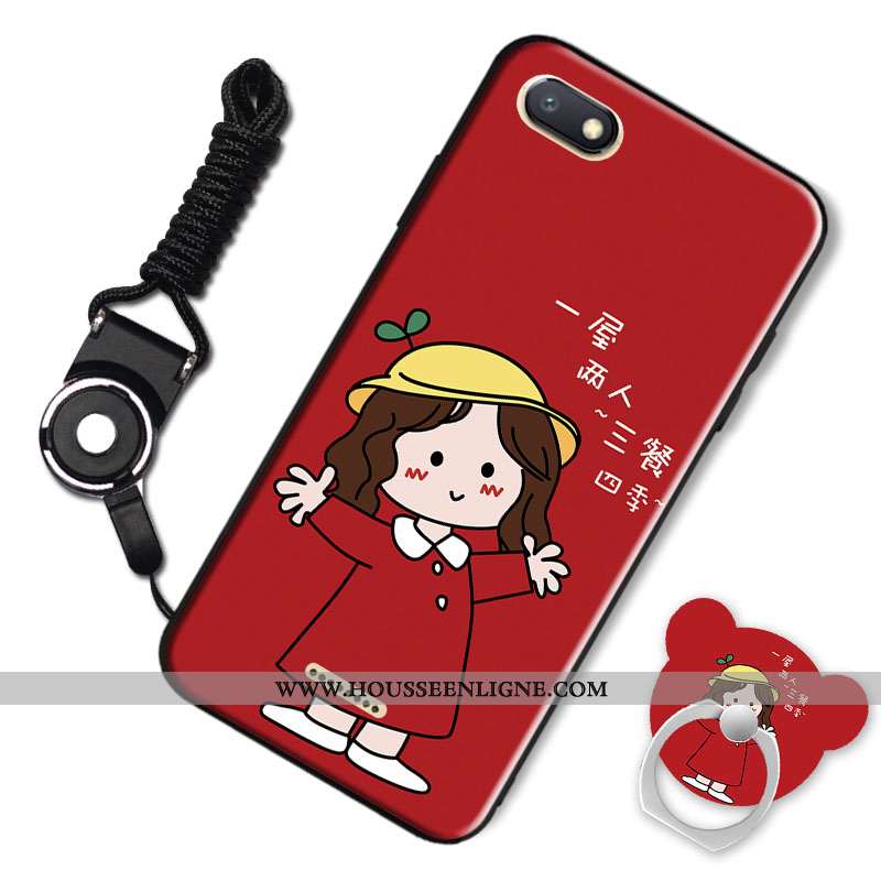 Housse Xiaomi Redmi 6a Personnalité Dessin Animé Fluide Doux Petit Téléphone Portable Rouge Incassab
