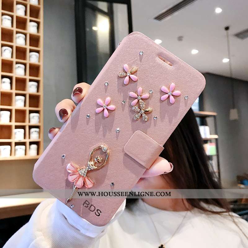 Housse Xiaomi Redmi 6a Tendance Cuir Coque Petit Ornements Suspendus Incassable Protection Rose