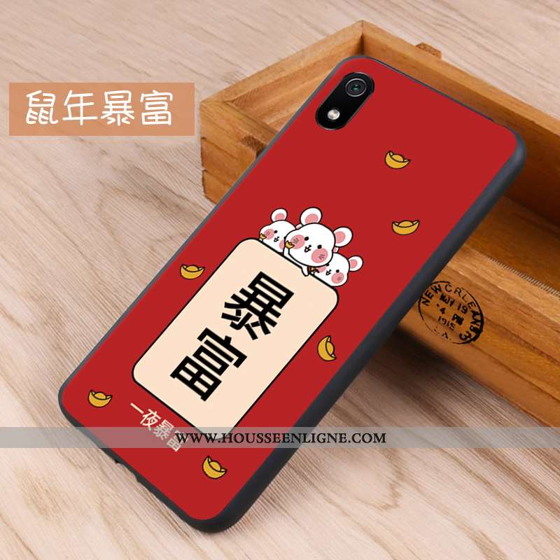 Housse Xiaomi Redmi 7a Créatif Tendance Coque Téléphone Portable Rouge Petit Net Rouge Bleu Foncé