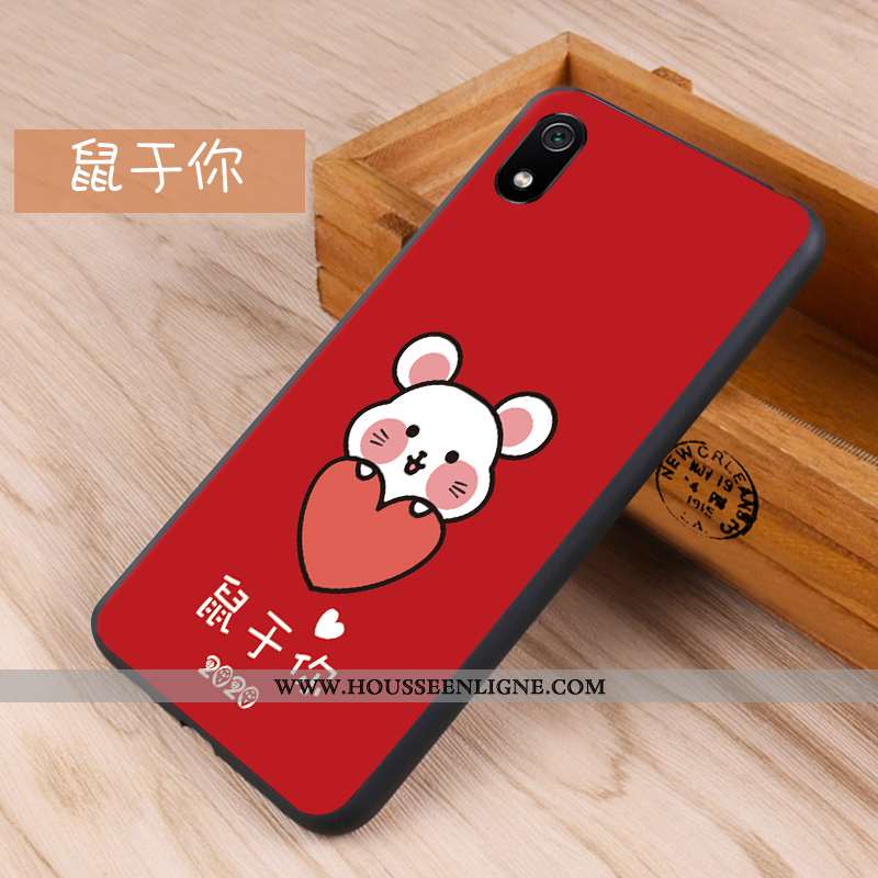 Housse Xiaomi Redmi 7a Créatif Tendance Coque Téléphone Portable Rouge Petit Net Rouge Bleu Foncé