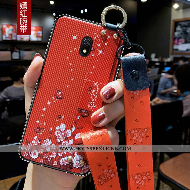 Housse Xiaomi Redmi 8a Fluide Doux Silicone Étui Coque Tout Compris Incassable Rouge Bleu