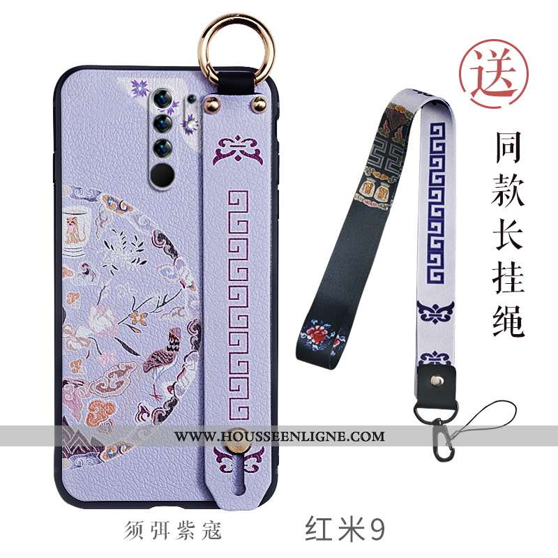 Housse Xiaomi Redmi 9 Mode Personnalité Téléphone Portable Violet Légère Étui Fluide Doux