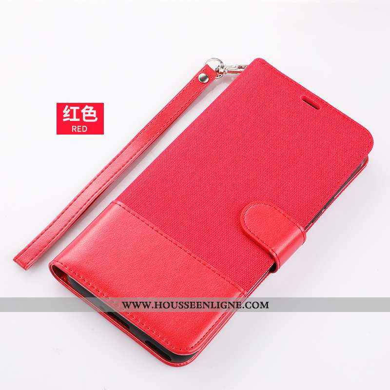 Housse Xiaomi Redmi 9a Portefeuille Cuir Incassable Téléphone Portable Étui Rouge