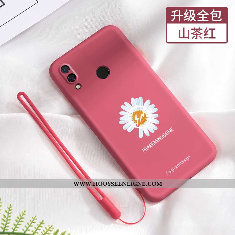 Housse Xiaomi Redmi Note 7 Fluide Doux Silicone Tendance Incassable Rouge Petite Marguerite Téléphon