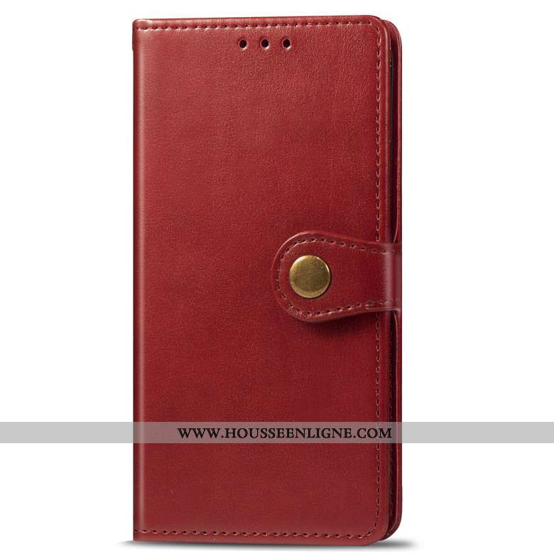 Housse Xiaomi Redmi Note 8 Pro Cuir Fluide Doux Téléphone Portable Rouge Protection Incassable Étui