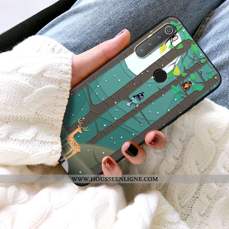 Housse Xiaomi Redmi Note 8t Silicone Protection Vert Délavé En Daim Enfant Étui Charmant Verte