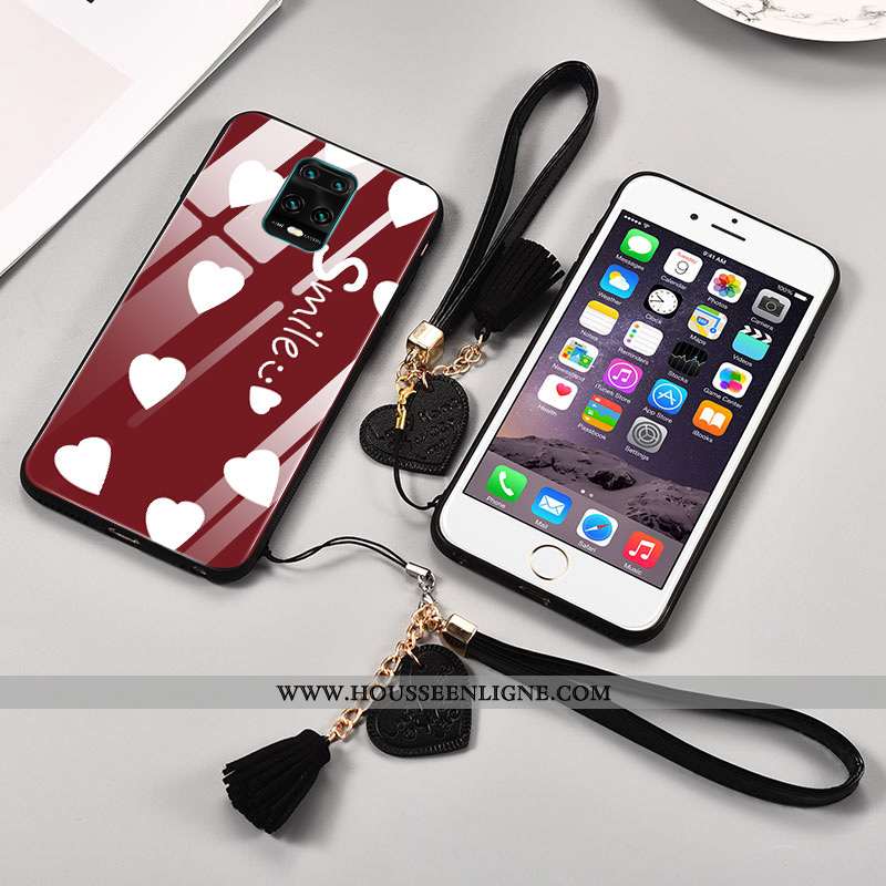 Housse Xiaomi Redmi Note 9 Tendance Légère Téléphone Portable Créatif Petit Coque Rouge