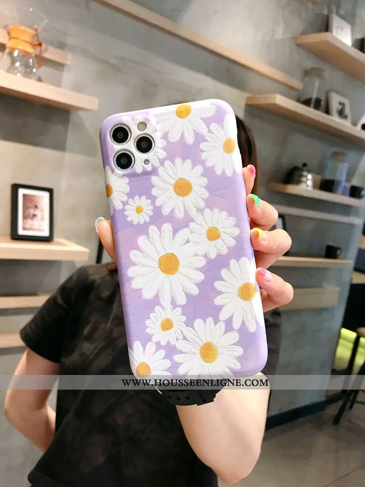 Housse iPhone 11 Pro Fluide Doux Délavé En Daim Tout Compris Violet Incassable Coque Vent