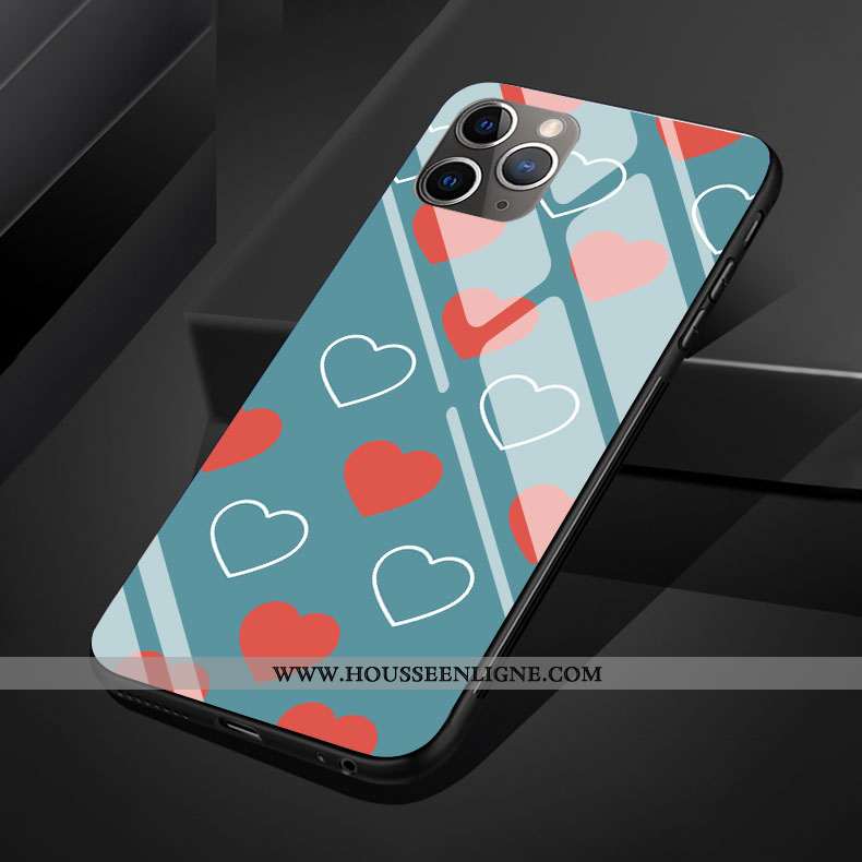 Housse iPhone 11 Pro Max Créatif Silicone Amour Rose Téléphone Portable Coque Point D'onde