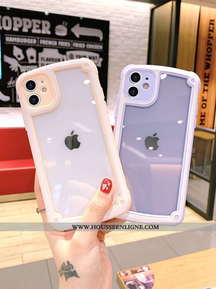 Housse iPhone 11 Tendance Protection Étui Violet Incassable Couleurs De Bonbon Téléphone Portable
