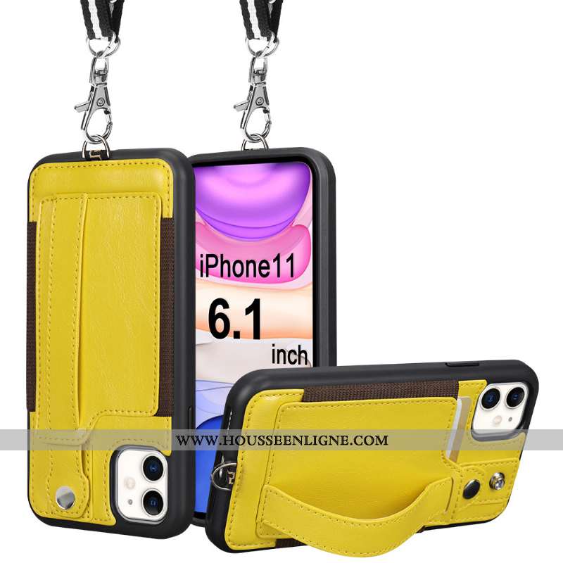 Housse iPhone 11 Ultra Légère Ornements Suspendus Tout Compris Légères Vent Téléphone Portable Jaune