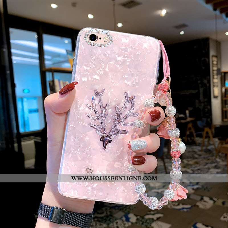 Housse iPhone 6/6s Plus Créatif Tendance Nouveau Fluide Doux Elk Téléphone Portable Net Rouge Rose