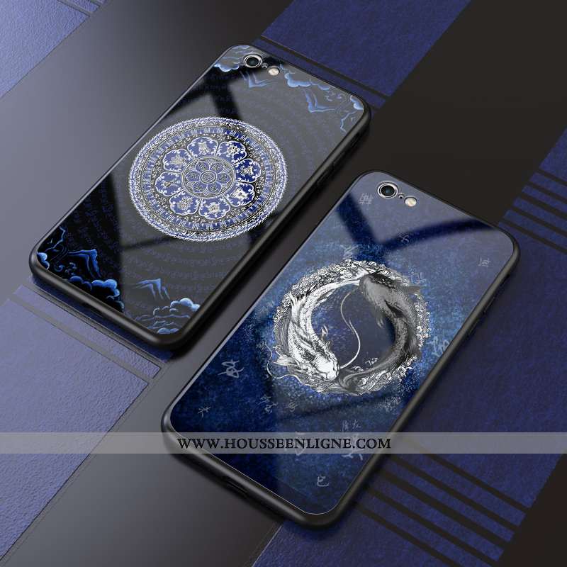 Housse iPhone 7 Créatif Personnalité Incassable Tout Compris Téléphone Portable Bleu Marin Coque Ble