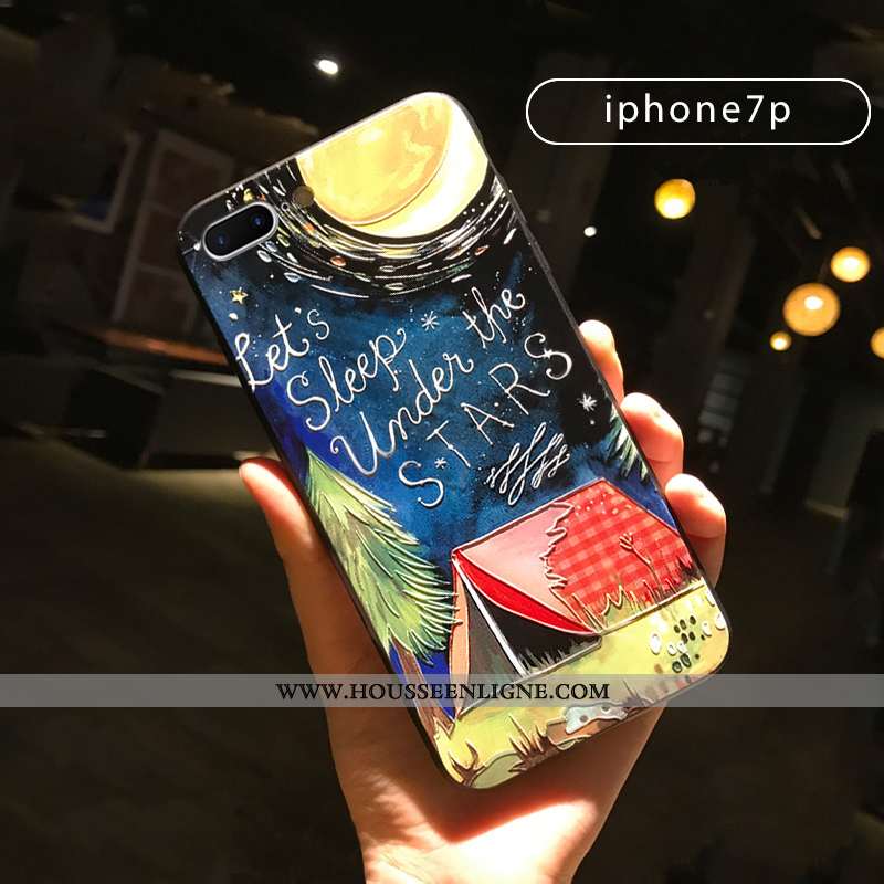 Housse iPhone 7 Ornements Suspendus Personnalité Téléphone Portable Créatif Noir Nouveau Amoureux