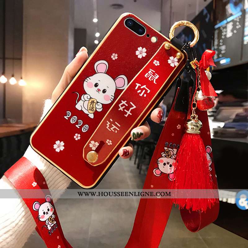 Housse iPhone 8 Plus Personnalité Ultra Protection Incassable Rouge Net Rouge Légère