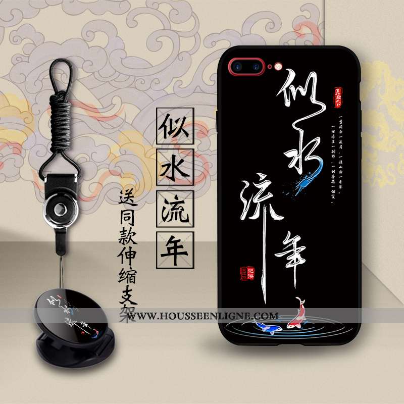 Housse iPhone 8 Plus Protection Créatif Dimensionnel Support Téléphone Portable Étui Noir