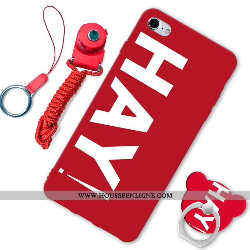 Housse iPhone Se (nouveau) Protection Délavé En Daim Créatif Rouge Coque Étui Incassable