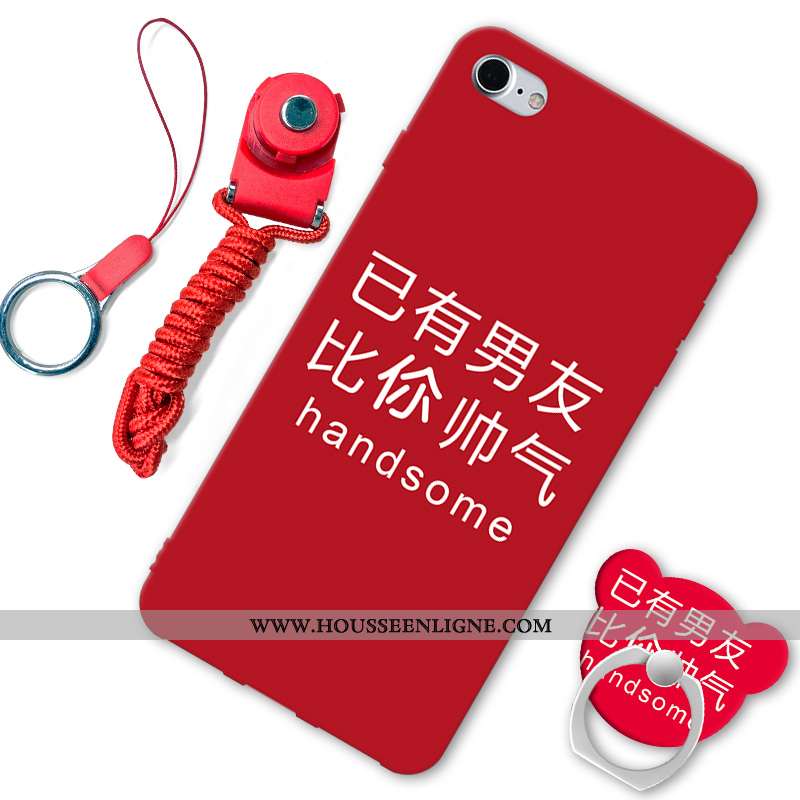 Housse iPhone Se (nouveau) Protection Délavé En Daim Créatif Rouge Coque Étui Incassable