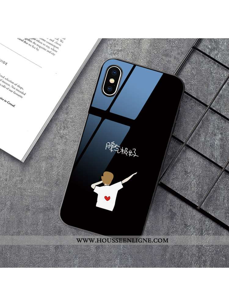 Housse iPhone X Créatif Verre Téléphone Portable Personnalité Simple Blanc Coque Blanche