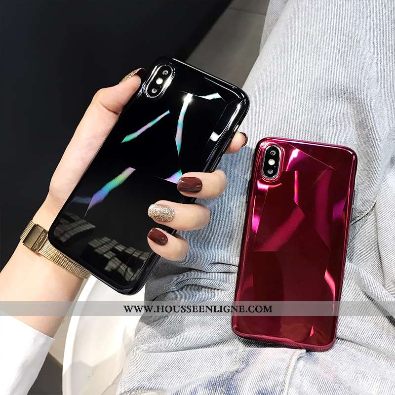 Housse iPhone X Luxe Élégant Fluide Doux Légère Téléphone Portable Rouge Couleur Unie