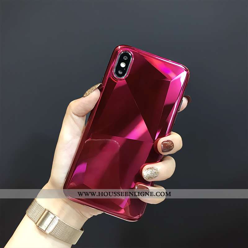 Housse iPhone X Luxe Élégant Fluide Doux Légère Téléphone Portable Rouge Couleur Unie