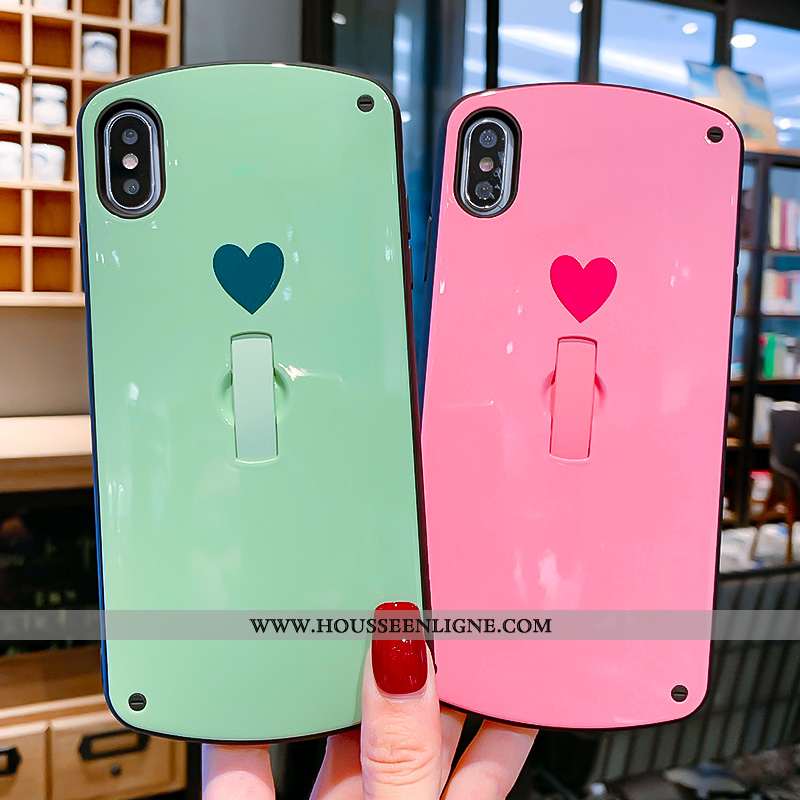 Housse iPhone X Personnalité Créatif Tendance Invisible Support Amour Mode Rose