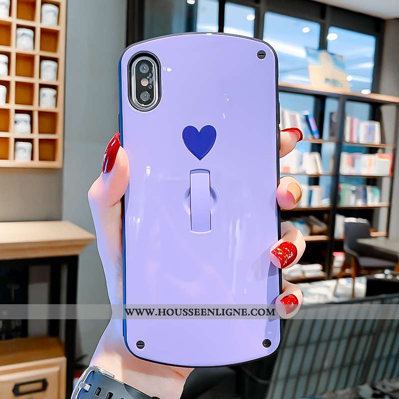 Housse iPhone X Personnalité Créatif Tendance Invisible Support Amour Mode Rose