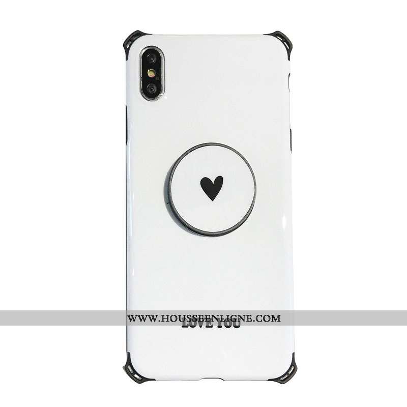 Housse iPhone X Tendance Légère Blanc Téléphone Portable Amoureux Simple Incassable Blanche
