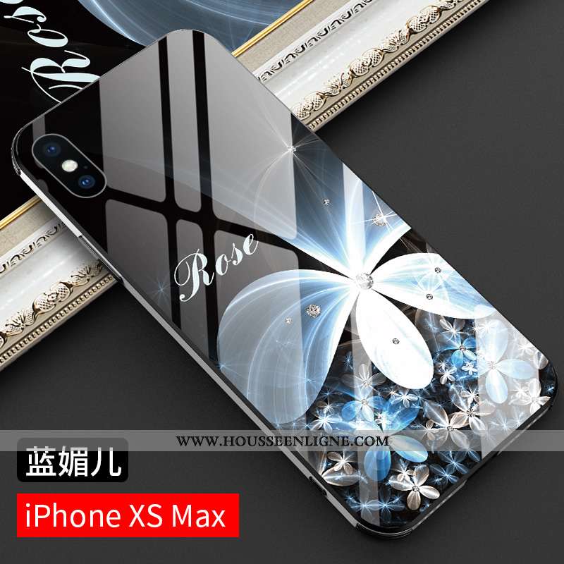 Housse iPhone Xs Max Créatif Ultra Net Rouge Téléphone Portable Tendance Verre Noir