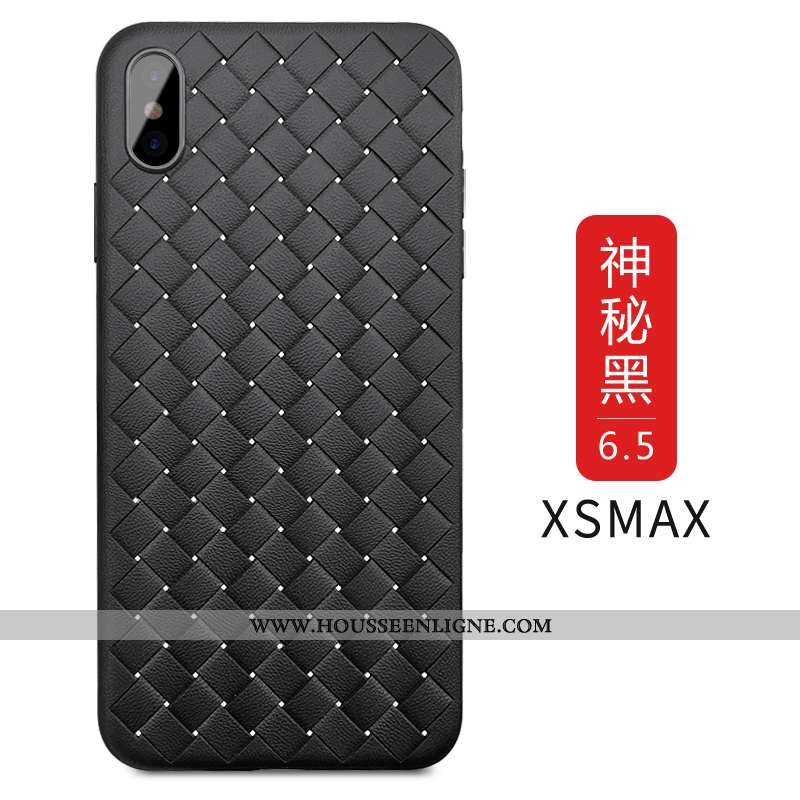 Housse iPhone Xs Max Silicone Protection Incassable Respirant Simple Tissage Étui Noir