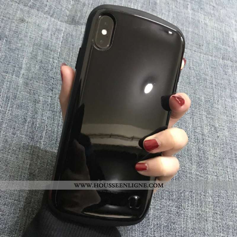 Housse iPhone Xs Max Téléphone Portable Coque Étui Tout Compris Incassable Couleurs De Bonbon Noir