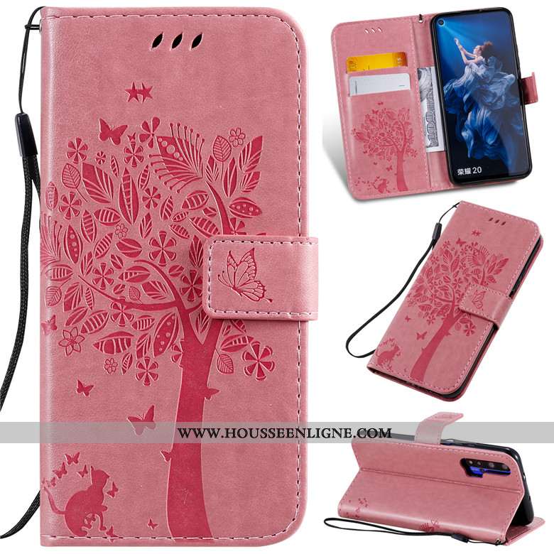 Étui Honor 20 Pro Protection Cuir Violet Incassable Téléphone Portable Silicone