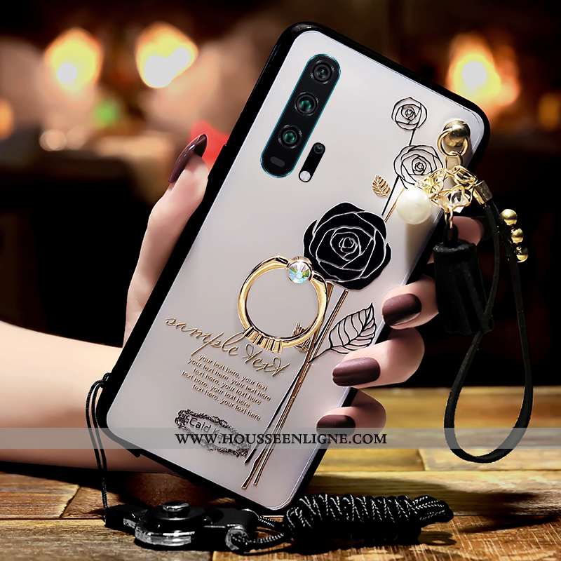 Étui Honor 20 Pro Protection Incruster Strass Coque Tendance Support Blanc Gaufrage Blanche