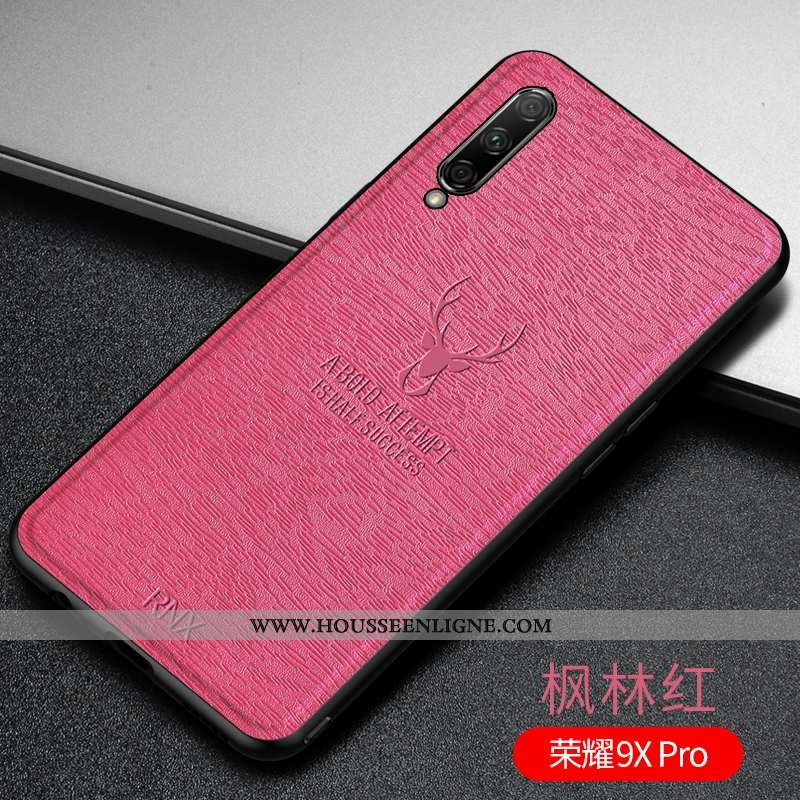 Étui Honor 9x Pro Fluide Doux Silicone Tout Compris Rouge Personnalité Téléphone Portable Ultra Rose
