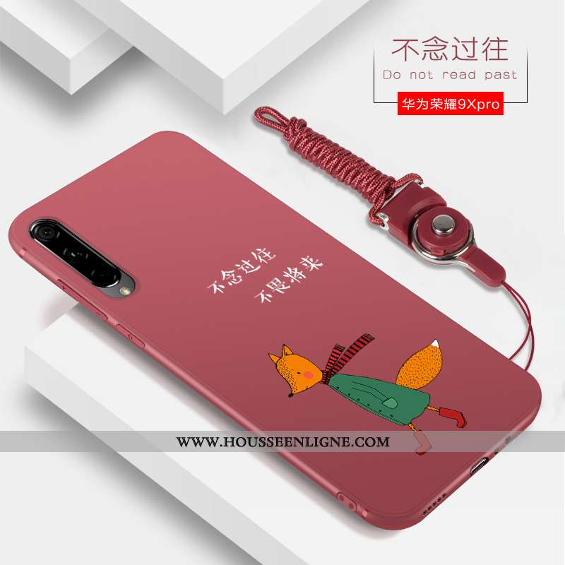 Étui Honor 9x Pro Tendance Silicone Coque Net Rouge Téléphone Portable Tout Compris Incassable